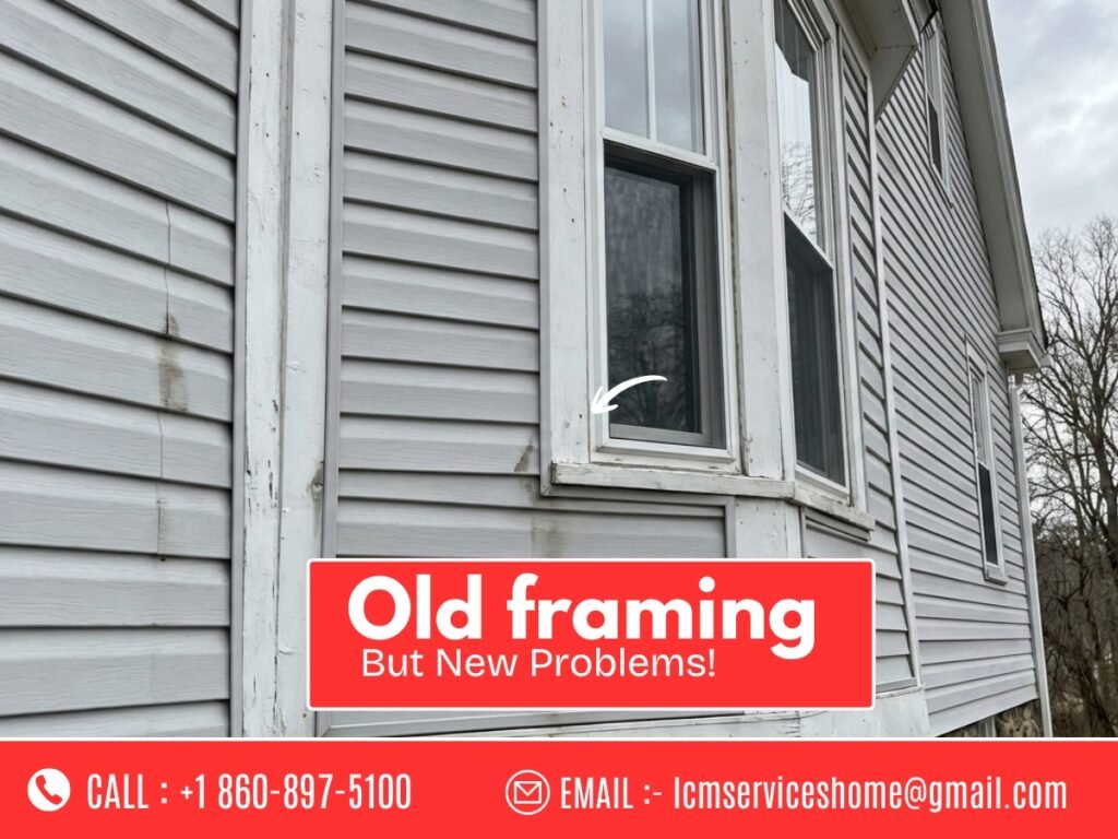 Older Waterbury CT home showing modern exterior issues caused by historic framing methods