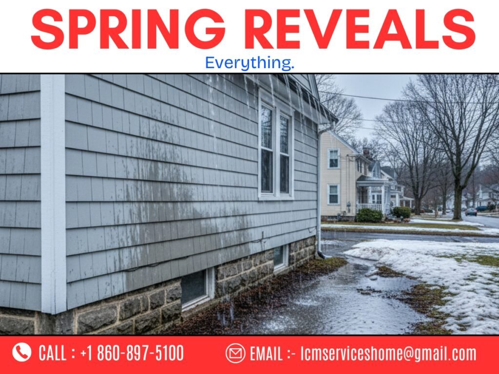 Spring home damage from water and thawing soil in Waterbury CT