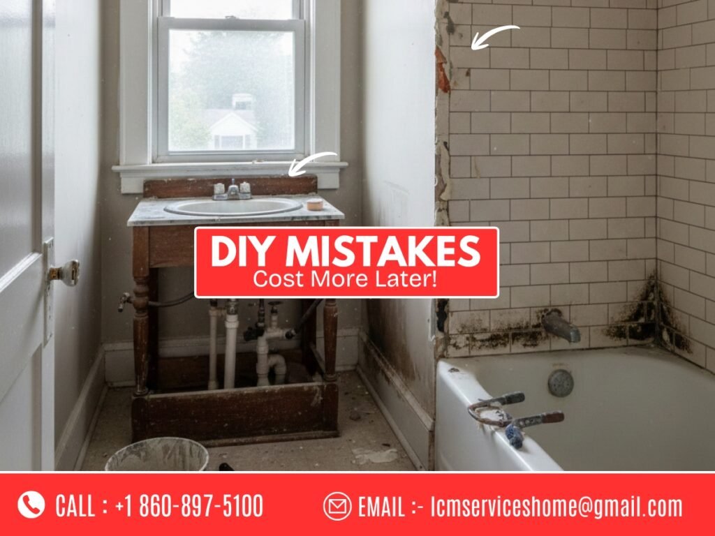 DIY bathroom remodeling mistakes in a Waterbury, CT home