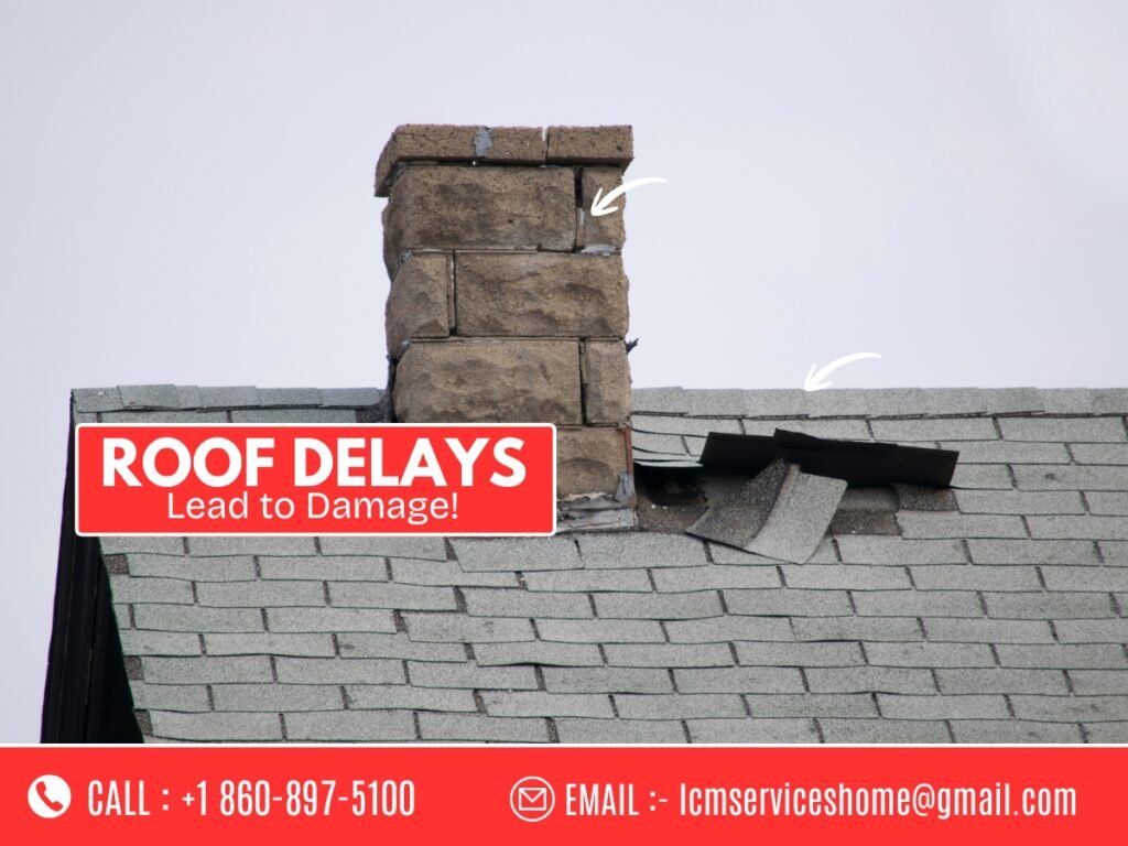 Delayed roof repair damage on a home in Waterbury, CT