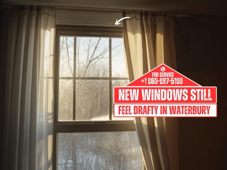Drafty new window replacement in a Waterbury CT home during winter