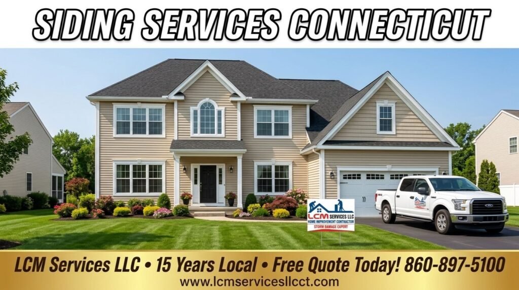New vinyl siding installation on a beautiful Waterbury CT home by Lcm Services Llc – Expert Siding Services Connecticut with 15 years local experience