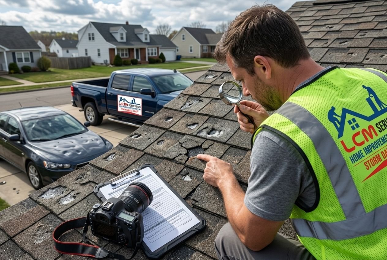 Hail damage roof cleanup and repair – LCM Services LLC